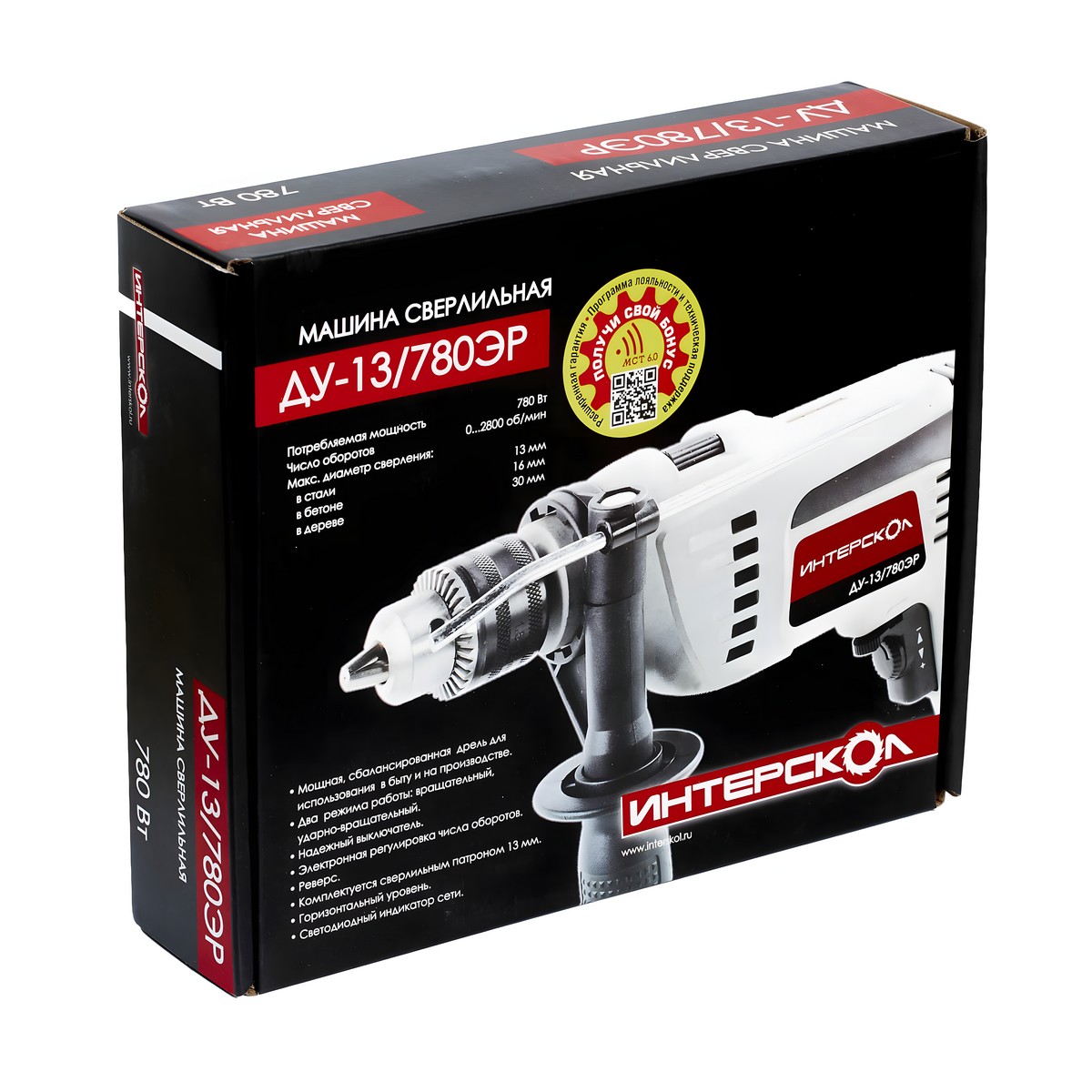 фото Дрель ударная ИНТЕРСКОЛ ДУ-13/780ЭР
