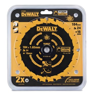 фото Диск пильный 184 х 16 мм 24T (дерево) Extreme DeWalt DT10302