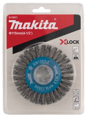 фото Щетка дисковая 115 мм (для УШМ, X-Lock, витой металл 0.5 мм) MAKITA D-73411