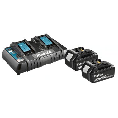 фото Набор (DC18RD + BL1850B - 2 шт., 5.0Ah, картон) MAKITA 191L75-3