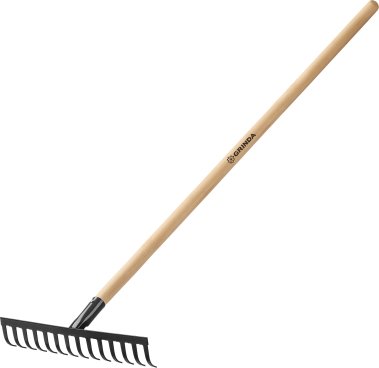 фото Грабли садовые GRINDA GT-10 WOOD 260 х 80 х 1300 мм, 10 зубцов, дерев. черенок 39583-10