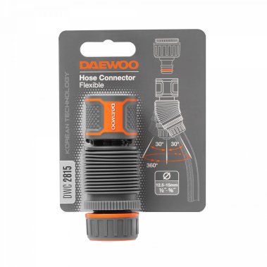 фото Коннектор для шланга гибкий 13 - 15 мм (1/2'' - 5/8'', угол поворота 30*) DWC 2815 DAEWOO