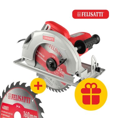 фото Пила дисковая FELISATTI FT6409 + ПОДАРОК диск пильный 235х30/25 (дерево, быстрый рез)