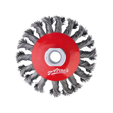 фото Щетка для УШМ №026 (115 мм, коническая, М14, витая сталь) АТАКА 22219