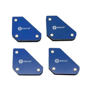 фото Угольник магнитный 58 х 50 мм (3 угла, 4 магнита до 4 кг) КОБАЛЬТ 918-276