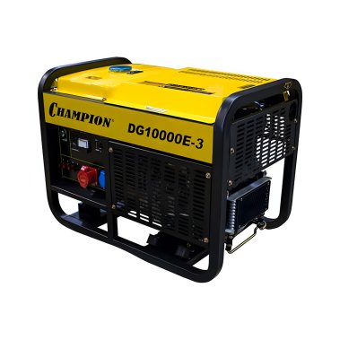 фото Генератор дизельный CHAMPION DG10000E-3 (400В, 12/14кВт, 25л, эл.стартер, колеса, счетчик)