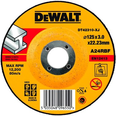 фото Диск отрезной 125 х 3.0 х 22.2 мм (металл) DeWalt DT42310