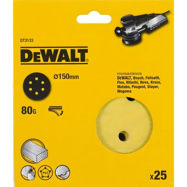 фото Круг шлифовальный 150 мм P80 (1 шт., дерево, краска) DeWalt DT3133-QZ