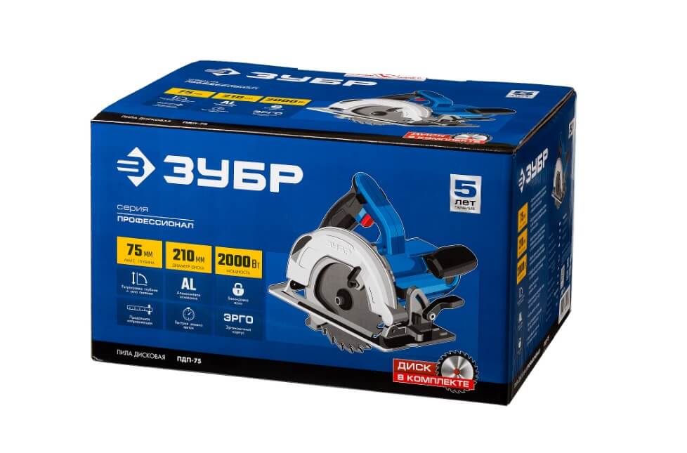 фото Пила дисковая ЗУБР Профессионал ПДП-75