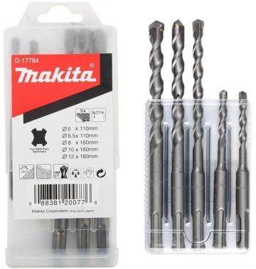 фото Набор буров 5 шт. (6, 6.5, 8, 10, 12 мм) SDS-Plus MAKITA D-17784