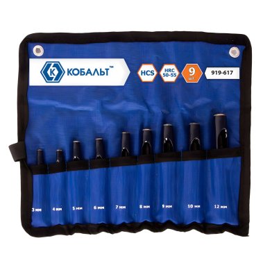 фото Набор просечек 9 шт. (3-12 мм) КОБАЛЬТ 919-617