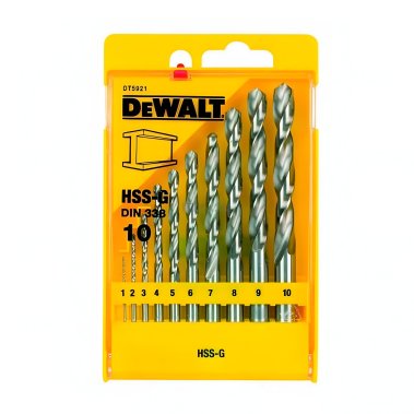 фото Набор сверл по металлу 10 шт. (1-10 мм) HSS-G DeWalt DT5921