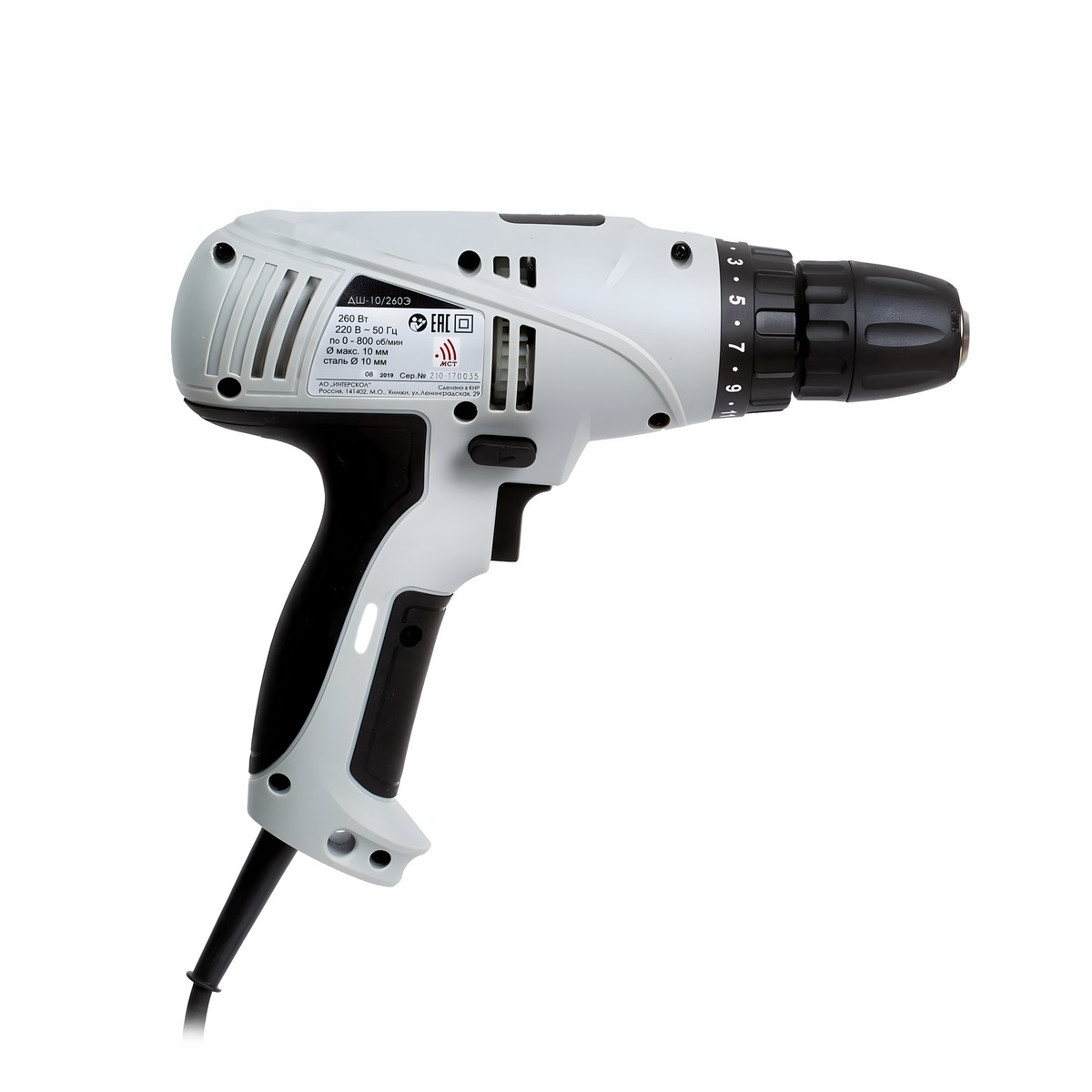 фото Дрель-шуруповерт ИНТЕРСКОЛ ДШ-10/260Э