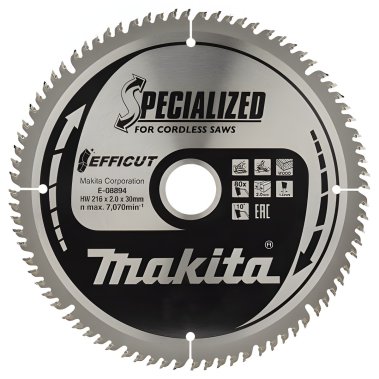 фото Диск пильный 216 х 30 мм 80T (дерево) EFFICUT MAKITA E-08894