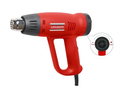 фото Фен технический FELISATTI ФЭ-2000 Э2 (2000ВТ, 50-600С, 2 насадки, коробка)