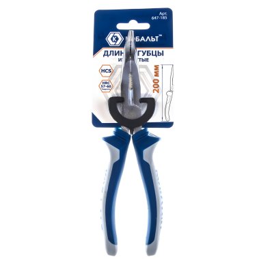 фото Длинногубцы 200 мм изогнутые КОБАЛЬТ 647-185