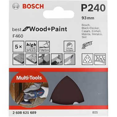 фото Лист шлифовальный 93 мм P240 (1 шт.) Expert for Wood + Paint BOSCH 2608621689