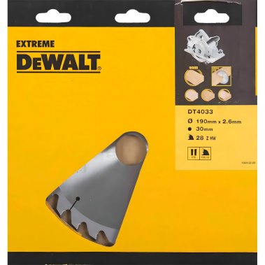 фото Диск пильный 190 х 30 мм 28T (дерево) Extreme DeWalt DT4033-QZ