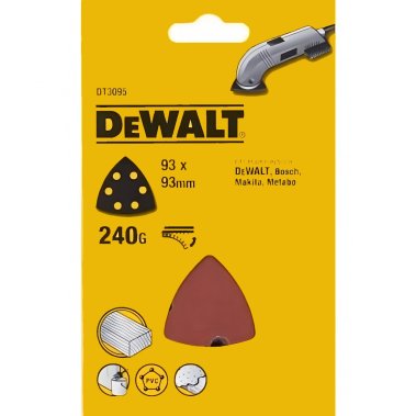 фото Лист шлифовальный, дельта 93 мм P240 (10 шт.) DeWalt DT3095-QZ