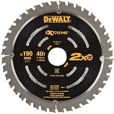 фото Диск пильный 190 х 30 мм 40T (композитные материалы) Extreme DeWalt DT4394-QZ