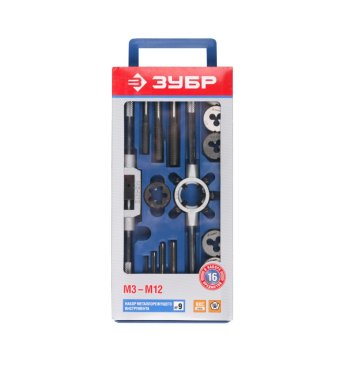 фото Набор метчиков и плашек, 16 предм. (пласт. бокс) ЗУБР 28122-Н16