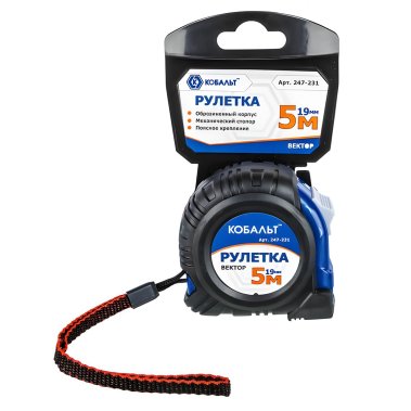 фото Рулетка 5 м х 19 мм Вектор КОБАЛЬТ 247-231