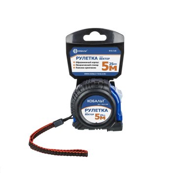 фото Рулетка 5 м х 25 мм (обрезиненная) Вектор КОБАЛЬТ 918-145