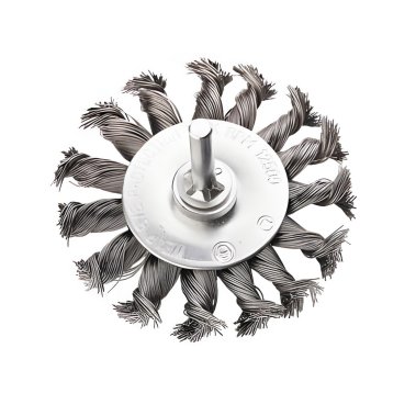 фото Щетка для дрели №087 (100 мм, дисковая, витая сталь) АТАКА 22419
