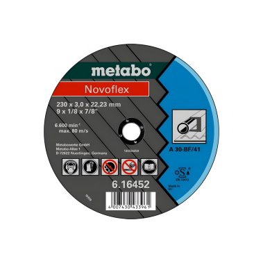 фото Круг отрезной 180 х 3.0 х 22.2 мм Novoflex (металл) METABO 616450000
