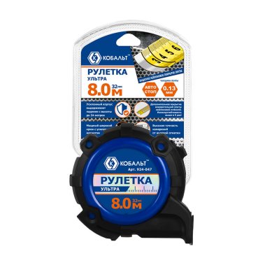 фото Рулетка 8 м х 32 мм Ультра КОБАЛЬТ 924-047