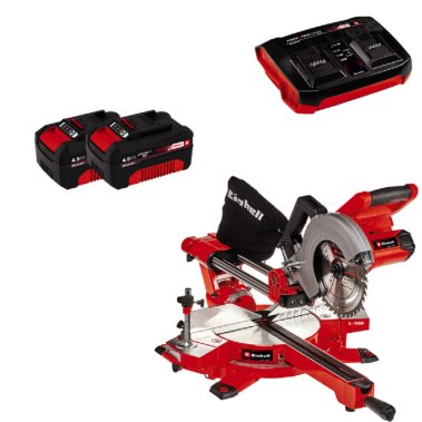 фото Пила торцовочная аккумуляторная Einhell PXC TE-SM 36/210 Li, с протяжкой 4300880SET