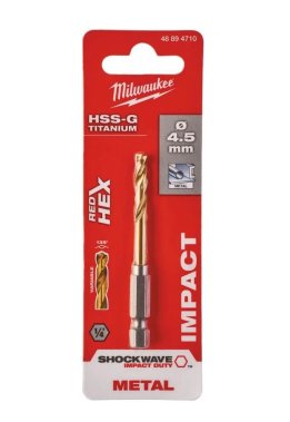 фото Сверло по металлу 4,5 х 76 мм (1 шт.) HSS-TiN RedHEX MILWAUKEE 48894710