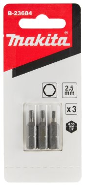 фото Бита HEX 2.5 х 25 мм C-form (3 шт.) MAKITA B-23684