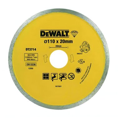 фото Диск алмазный 110 х 1.6 х 20 мм (керамическая плитка) DeWalt DT3714