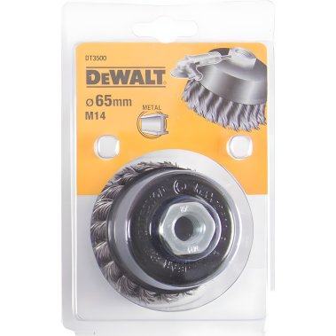 фото Щетка чашечная 65 x 18 мм (пучки, витая проволока, M14) DEWALT DT3500-QZ