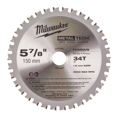 фото Диск пильный 150x20 мм, 34 зуб. (по металлу) GEN III MILWAUKEE 48404080