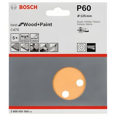 фото Круг шлифовальный 125 мм P60 (1 шт.) Best for Wood + Paint 2608605068