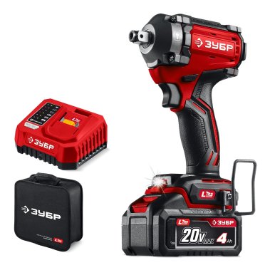 фото Гайковерт аккумуляторный ударный ЗУБР ГБУ-350-41 LSM (сумка)