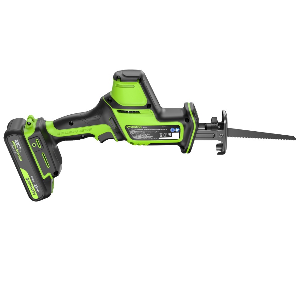 фото Пила сабельная аккумуляторная GREENWORKS GPT-CRS-25K2 1200507CUA