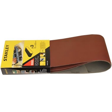фото Лента шлифовальная 75 х 533 мм P100 (3 шт.) STANLEY STA33196