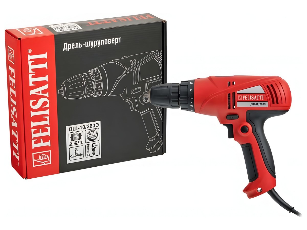 фото Дрель-шуруповерт FELISATTI ДШ-10/260Э (260ВТ, 40Нм)