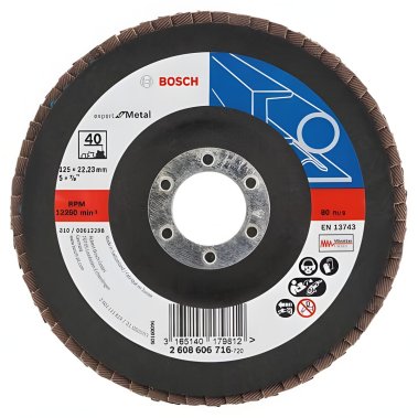 фото Круг лепестковый 125 мм P40 Expert for Metal BOSCH 2608606716