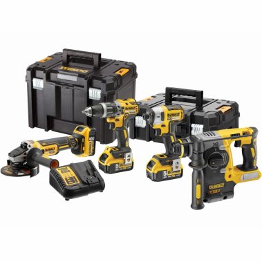 фото Набор: инструмента DEWALT (DCD796 + DCF887 + DCH273 + DCG405 в TSTAK II и TSTAK VI, 18V, 3*5.0Ah)