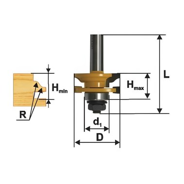 фото Фреза рамочная Римская (d8/D41/H23.8/L55.8/R4.76) MAKITA D-11900