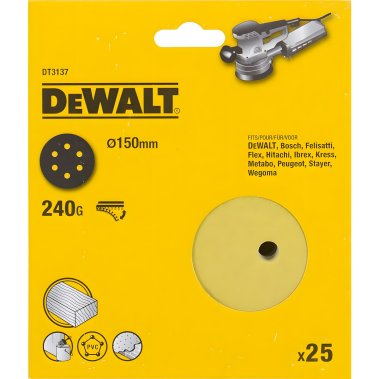 фото Круг шлифовальный 150 мм P240 (1 шт., дерево, краска) DeWalt DT3137-QZ