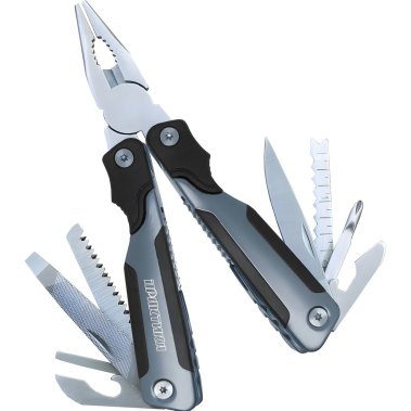 фото Мультитул-плоскогубцы ПРАКТИКА 12-в-1 + LED фонарик (блистер) 777-482