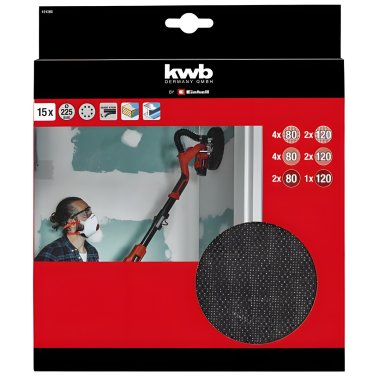 фото Набор шлифовальных сеток и дисков KWB 225 мм, 15 шт. 491066