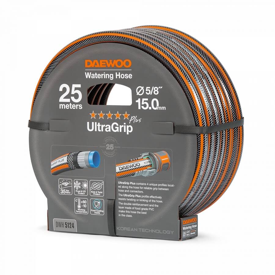 фото Шланг UltraGrip 25 м, 5/8'' (15 мм) DWH 5124 DAEWOO