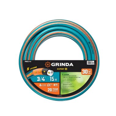 фото Шланг 3/4'' 15 м (30 атм., армированный, 5-и слойный) GRINDA PROLine Expert 5 429007-3/4-15