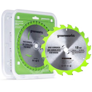 фото Диск 165 мм 18T (по дереву, для циркулярной пилы 1501607) GREENWORKS 2955807
